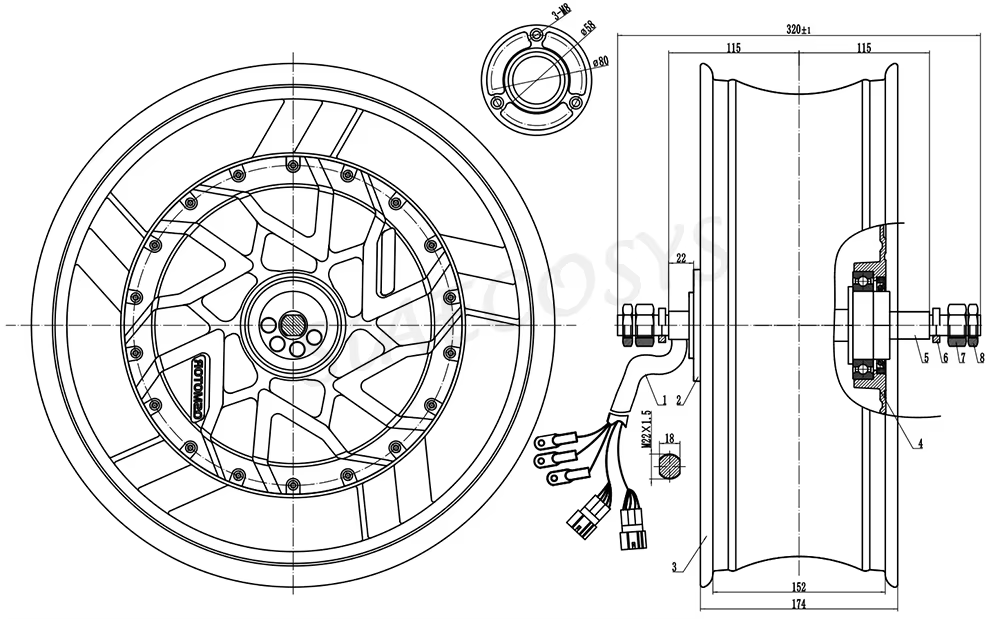 QSMotor 17インチ×6.0インチ 70H 12000 - 12000W Electric Motorcycle Hub Motor のレビューと価格